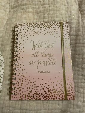 Inspirational Pink Spiral Journal with Gold Foil Accent